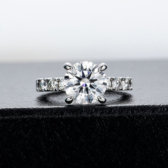 Certified 4.3 ct. t.w. Moissanite Diamond 4 Prone Solitaire Engagement Ring NEW - Picture 4 of 15